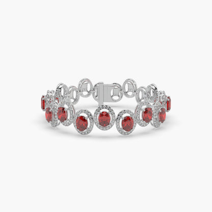 Guru Jewel's Round And Fancy Oval Diamond Studded Beauteous Bracelet For Her