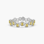 Guru Jewel's Round And Fancy Emerald Diamond Studded Attractive Bracelet For Her