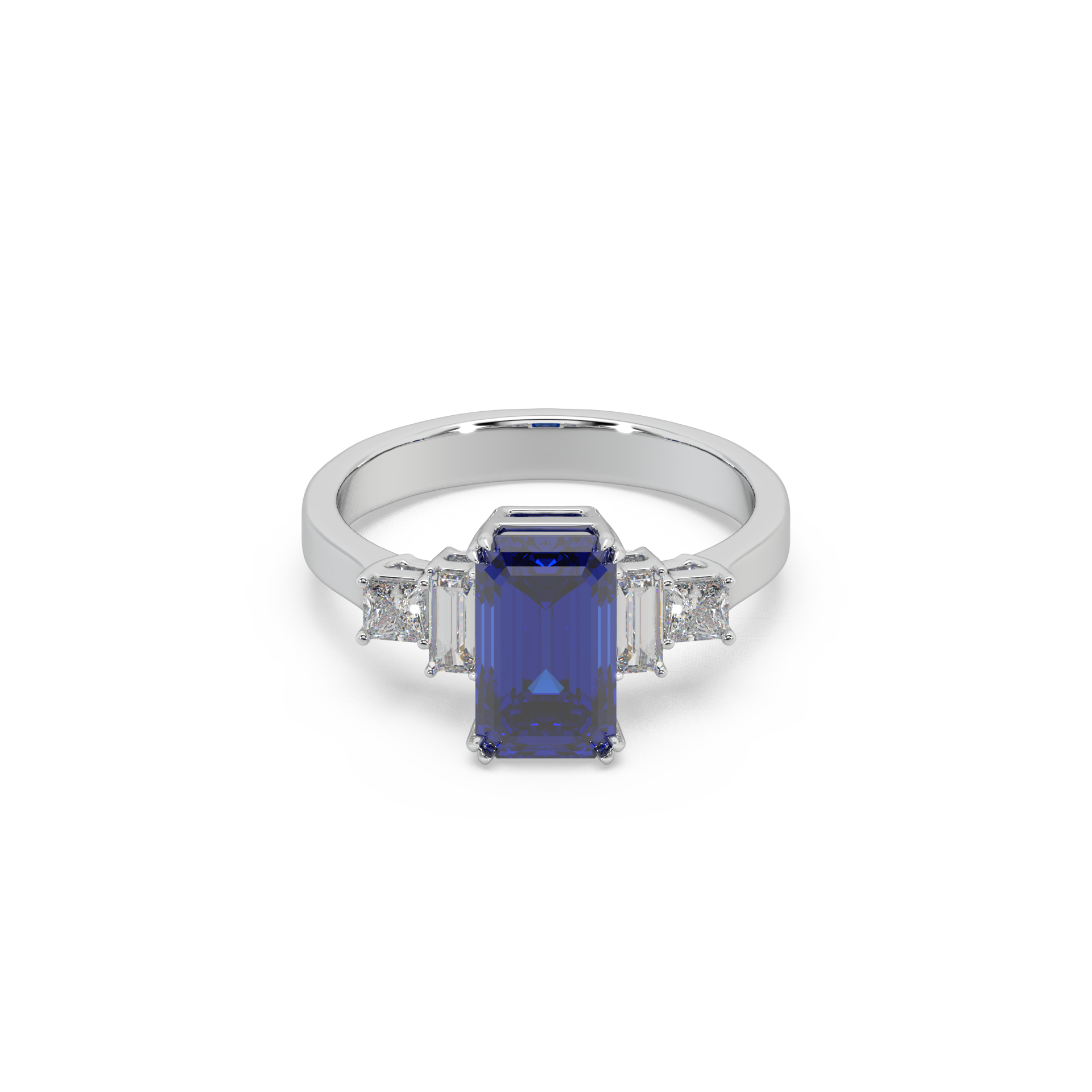 Devastating 925 Silver And Diamond And Blue Sapphire Studded Ladies Ring For Her