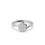 Captivating 925 Silver And Round Diamond Studded Ladies Ring For Her