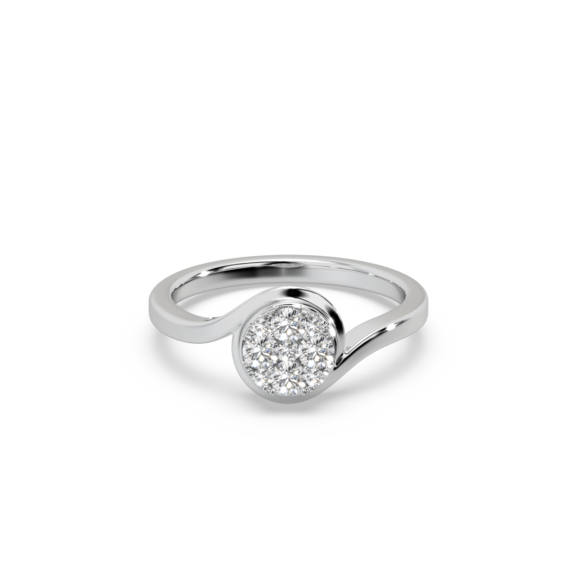 Captivating 925 Silver And Round Diamond Studded Ladies Ring For Her