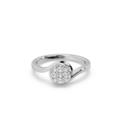 Captivating 925 Silver And Round Diamond Studded Ladies Ring For Her