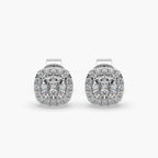 Guru Jewel's Cushion Shaped Fancy Diamond Studded Captivating Silver Earrings For Her