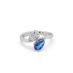 Attractive 925 Silver And Pears Shape Fancy Diamond Ladies Ring For Her