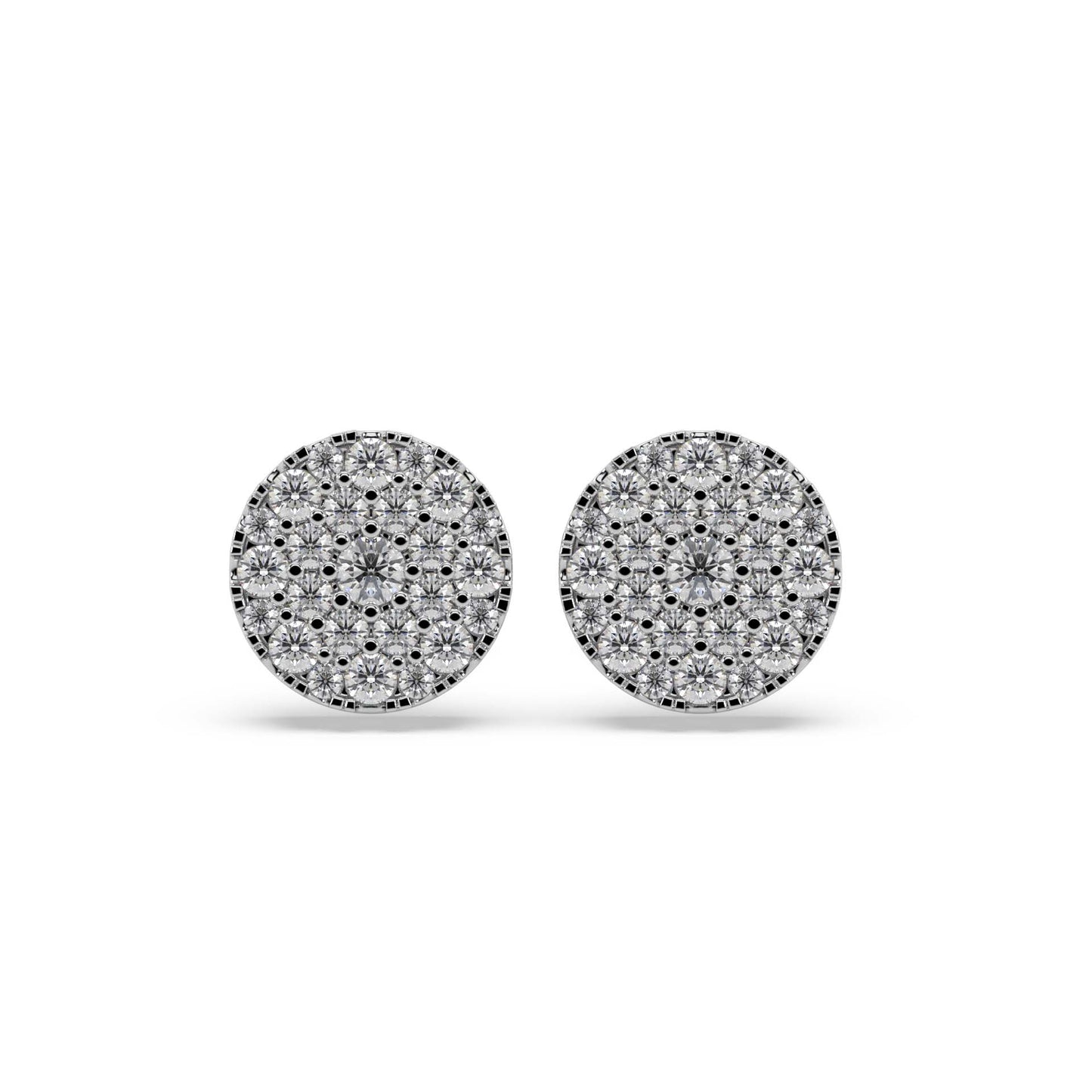 Guru Jewel's Round Diamond Studded Diamond Round Shape Earrings  For Her