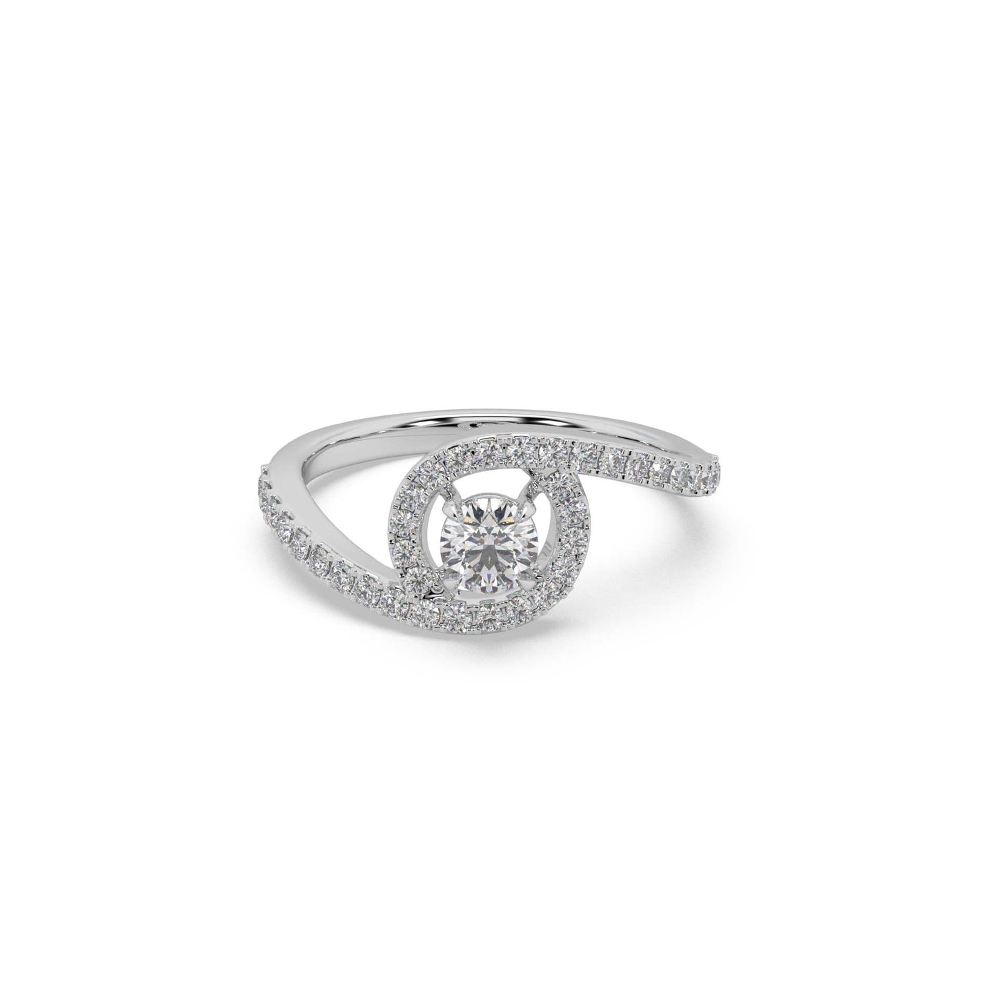 Guru Jewel's Round Solitaire Studded Astonishing Special Silver Ring For Her