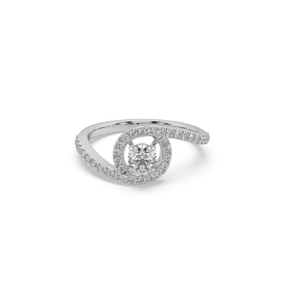 Guru Jewel's Round Solitaire Studded Astonishing Special Silver Ring For Her
