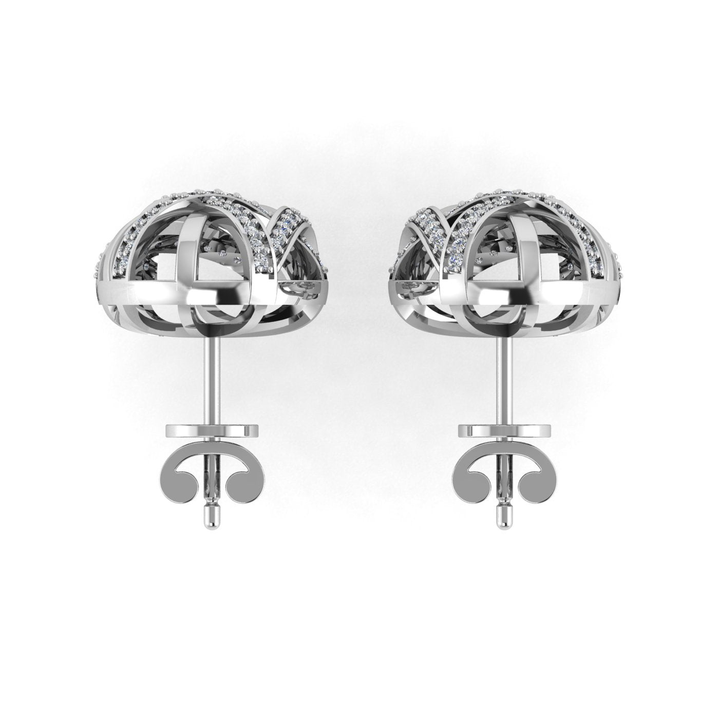 Guru Jewel's Round Diamond Studded Silver Earring For Her