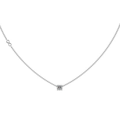 Guru Jewel's Round Diamond Studded Alluring Silver Chain For Her