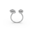 Attractive Twin Style 925 Silver And Diamond Studded Ladies Ring For Her