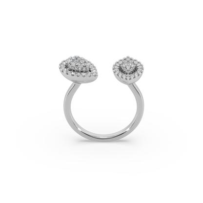 Attractive Twin moissanite 925 Silver Ladies Ring For Her