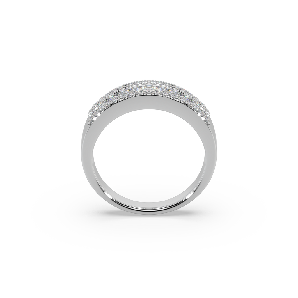 Impressive 925 Silver And Diamond Studded Ladies Ring For Her