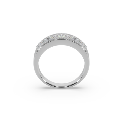 Impressive 925 Silver And Diamond Studded Ladies Ring For Her