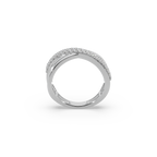 Attractive Round Diamond Studded Silver Ring For Her