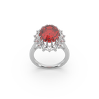 925 Silver Red Stone Ladies Ring For Her