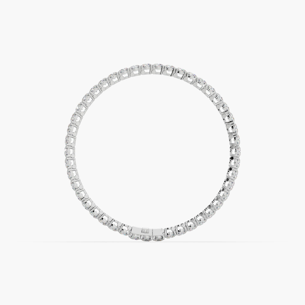 Guru Jewel's Attractive 3.80 MM Round Solitaire Diamond Studded Silver Tennis Bracelet