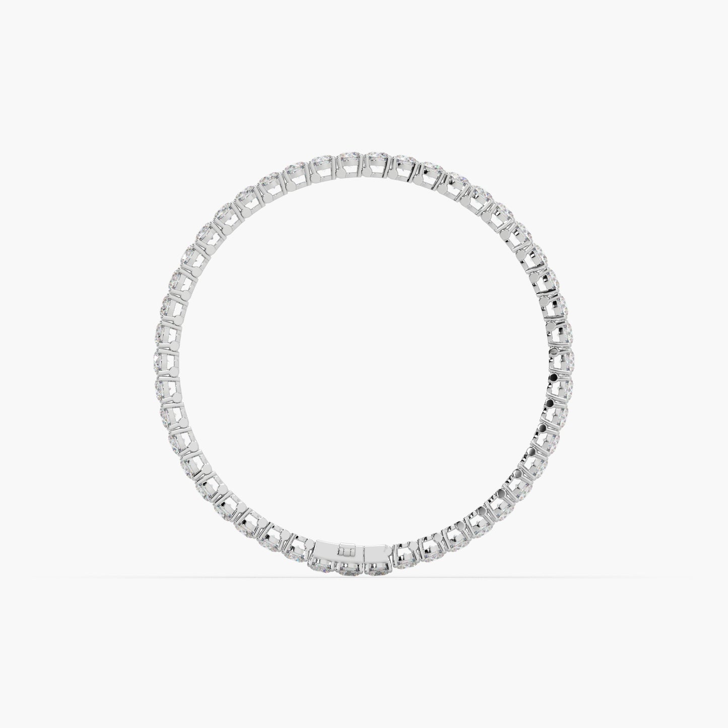 Guru Jewel's Attractive 3.80 MM Round Solitaire Diamond Studded Silver Tennis Bracelet