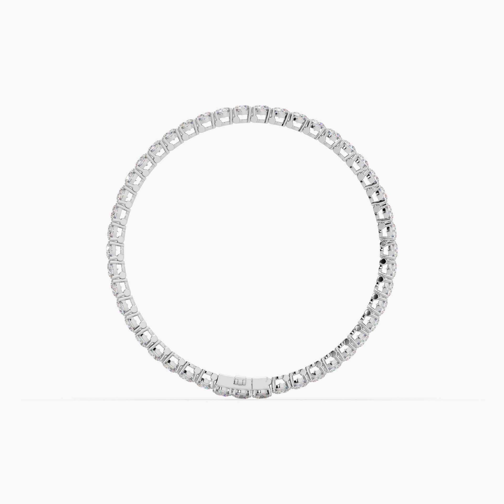 Guru Jewel's Attractive 3.80 MM Round Solitaire Diamond Studded Silver Tennis Bracelet