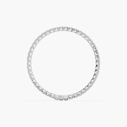 Guru Jewel's Attractive 3.80 MM Round Solitaire Diamond Studded Silver Tennis Bracelet