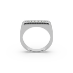 Guru Jewel's Round Diamond And Black Stone Studded Stunning Silver Ring For Him