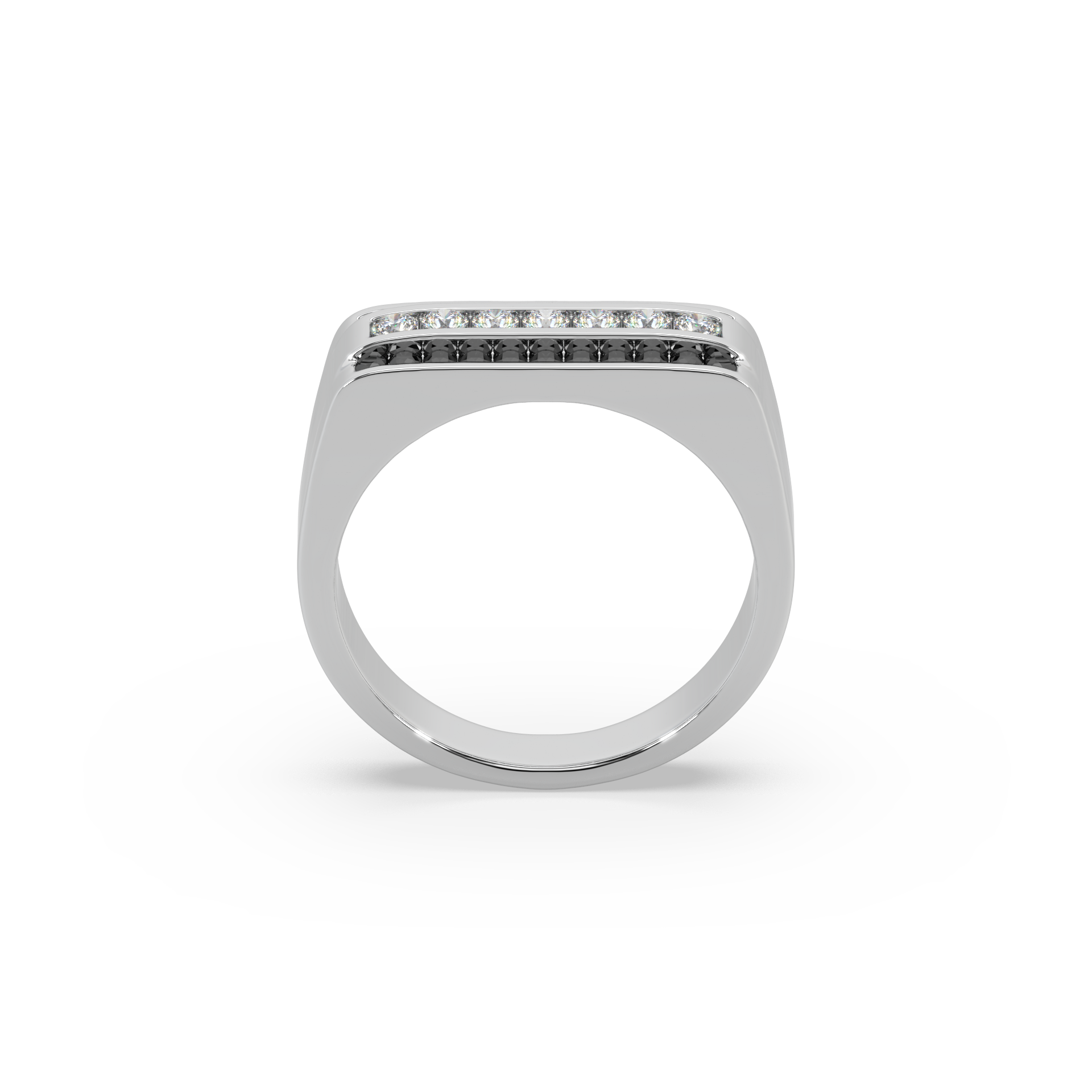Guru Jewel's Round Diamond And Black Stone Studded Stunning Silver Ring For Him