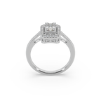 Devastating 925 Silver And Round Diamond Studded Ladies Ring For Her