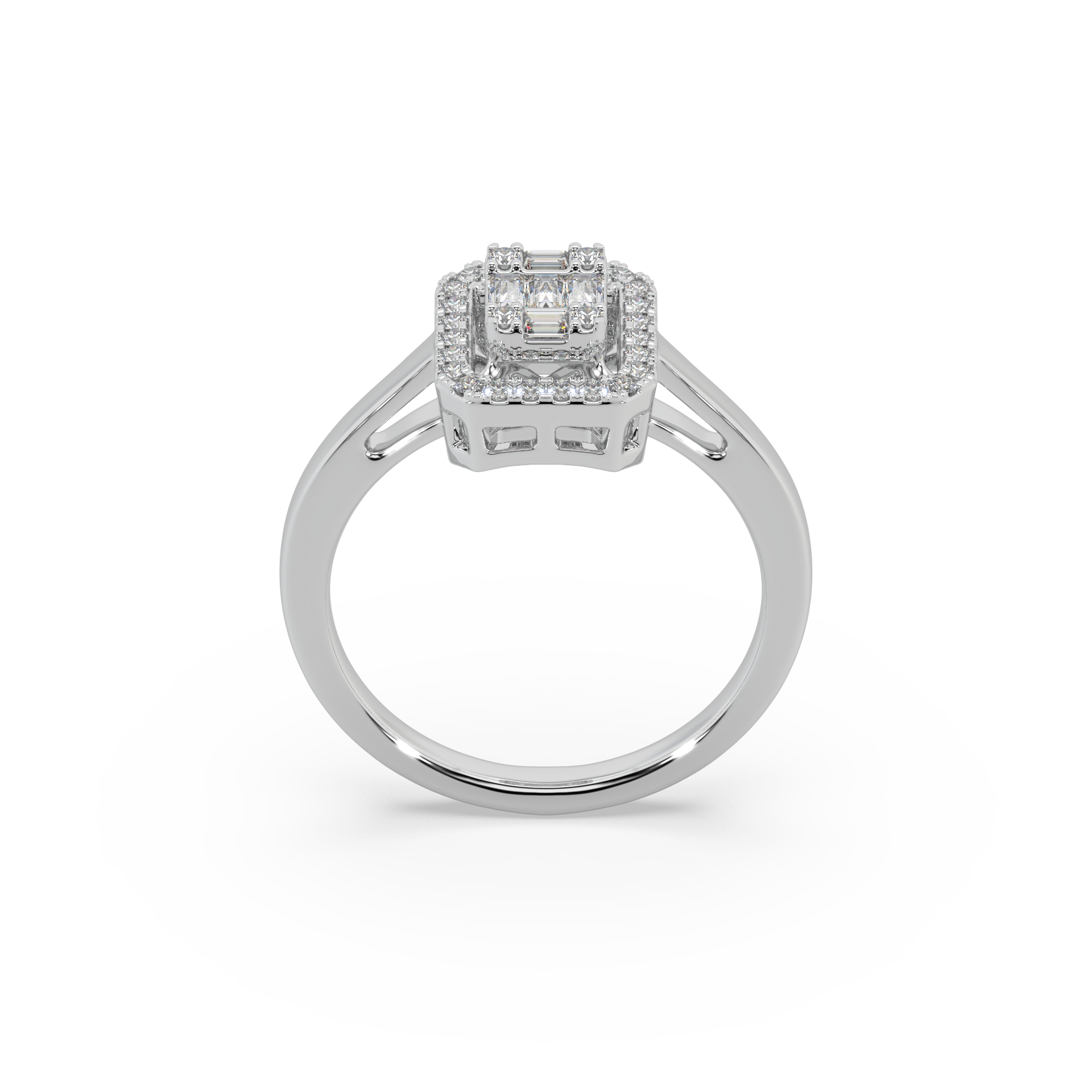 Devastating 925 Silver And Round Diamond Studded Ladies Ring For Her