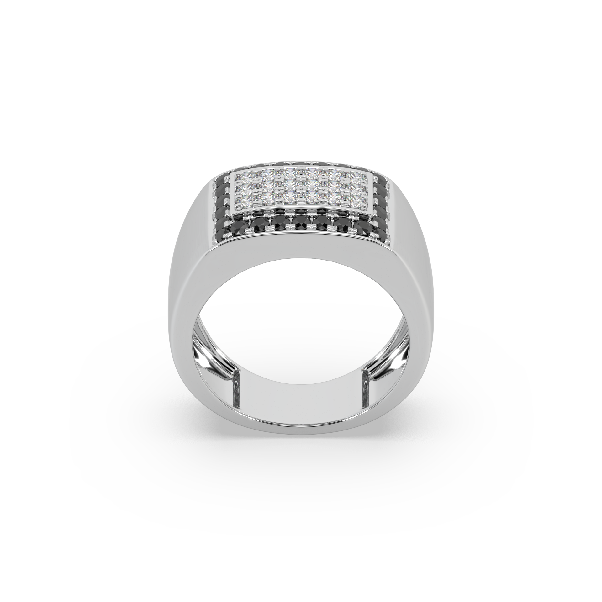 Guru Jewel's Round Diamond And Black Stone Studded Ring For Him