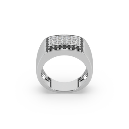 Guru Jewel's Round Diamond And Black Stone Studded Ring For Him