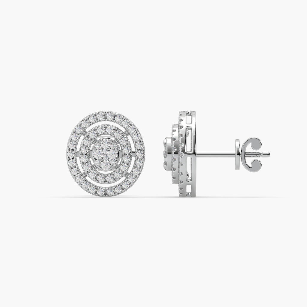 Guru Jewel's Impressive Diamond Studded Silver Earrings For her