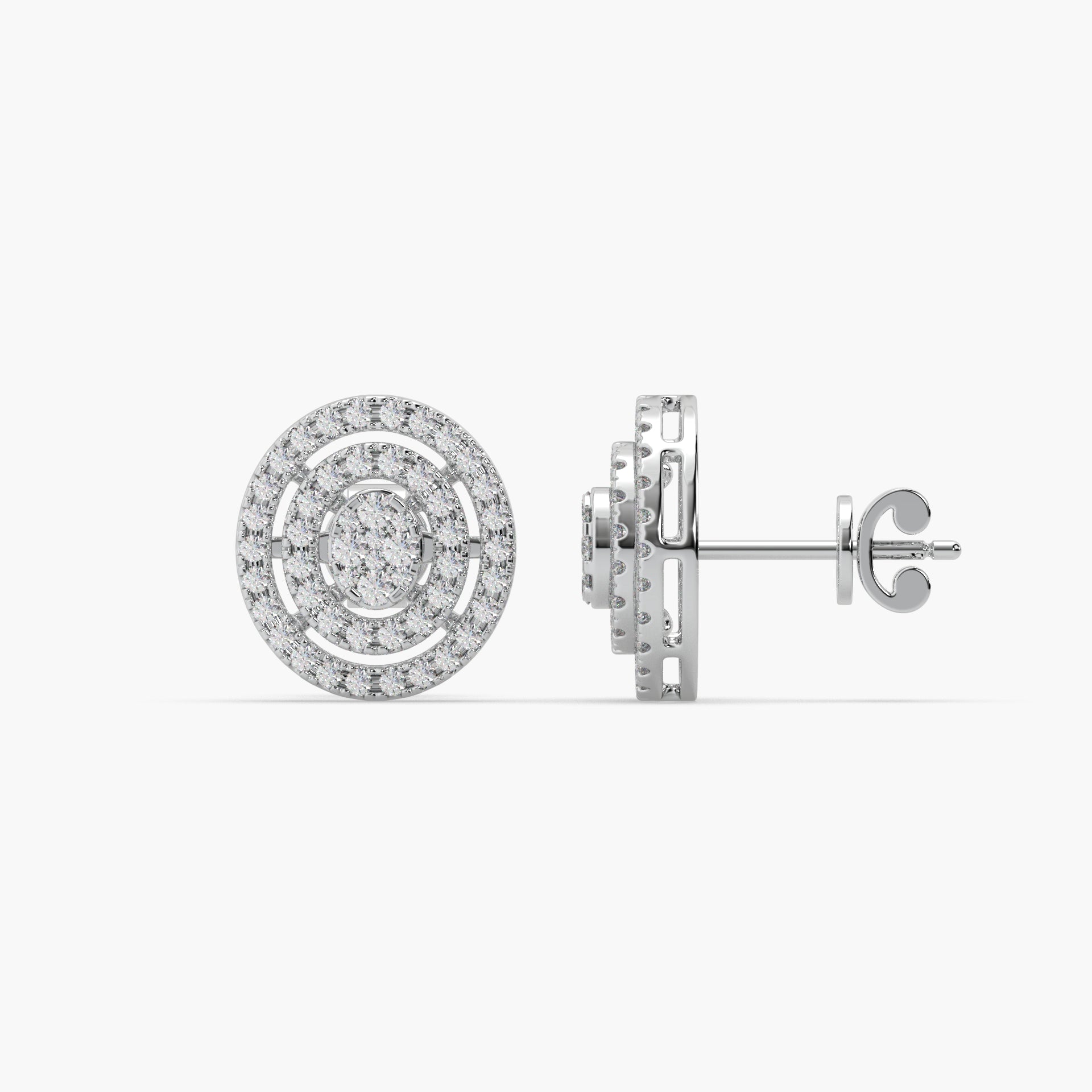 Guru Jewel's Impressive Diamond Studded Silver Earrings For her
