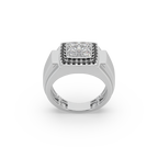 Black Diamond 925 Silver With Diamond Studded Gents Ring For Him