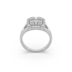 Wonderful 925 Silver And Round Diamond Studded Ladies Ring For Her
