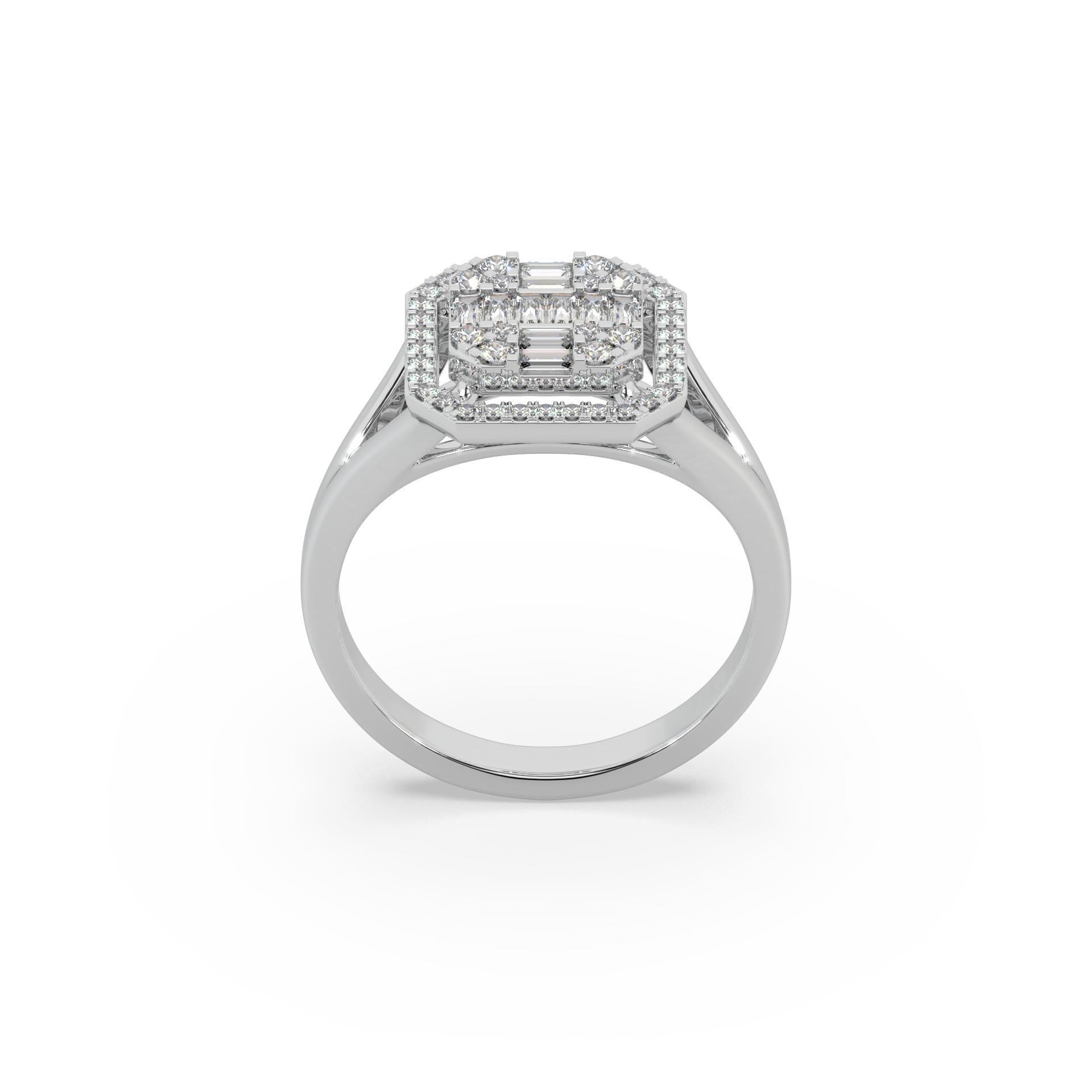 Wonderful 925 Silver And Round Diamond Studded Ladies Ring For Her