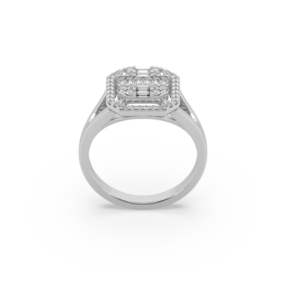 Wonderful 925 Silver Moissanite Studded Ladies Ring For Her
