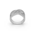 Exclusive Channel-Set Bugette 925 Silver And Diamond Studded Ladies Ring For Her