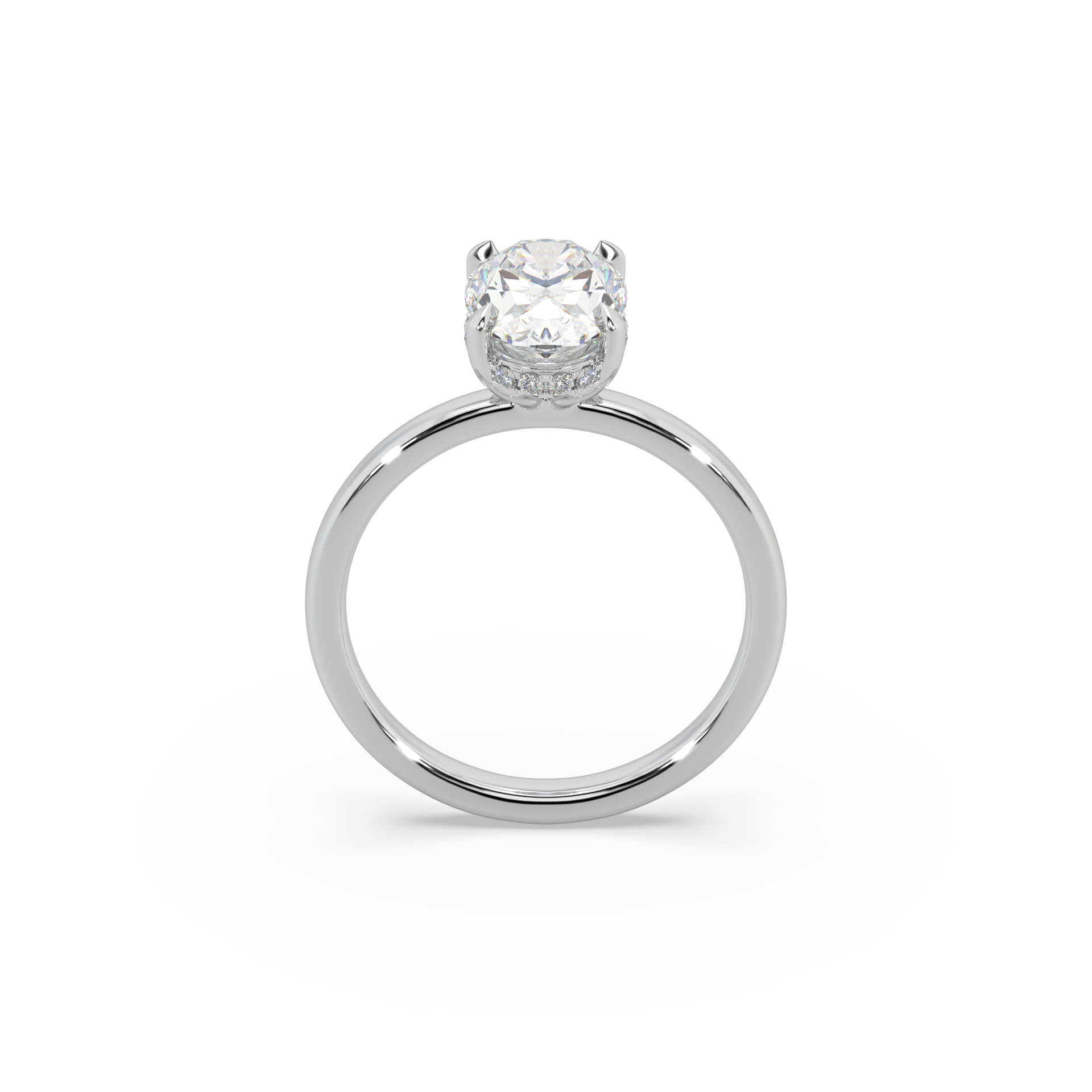 Exclusive 925 Silver 3.42 CT Owal Diamond Studded Ladies Ring For Her