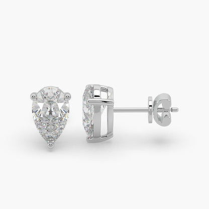 Guru Jewel's Pear Shaped Fancy Solitaire Studded In Silver Exclusive Earrings For Her