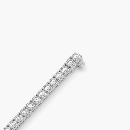 Guru Jewel's Attractive 3.80 MM Round Solitaire Diamond Studded Silver Tennis Bracelet