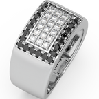Guru Jewel's Round Diamond And Black Stone Studded Ring For Him