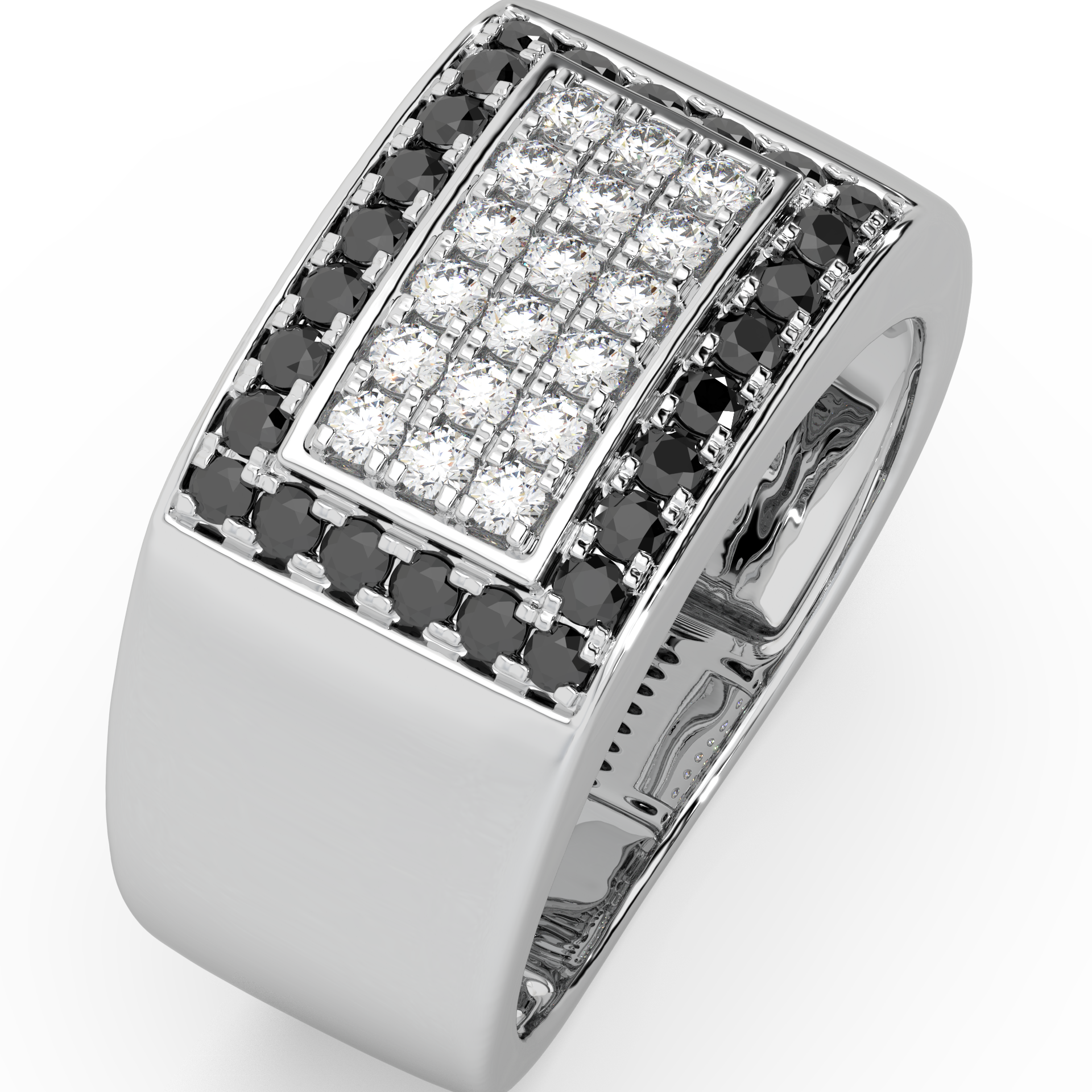Guru Jewel's Round Diamond And Black Stone Studded Ring For Him