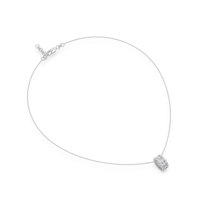 Guru Jewel's Round And Bugget Diamond Studded Beauteous Silver Pendent For Her