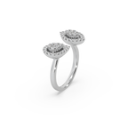 Attractive Twin Style 925 Silver And Diamond Studded Ladies Ring For Her