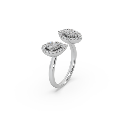 Attractive Twin moissanite 925 Silver Ladies Ring For Her