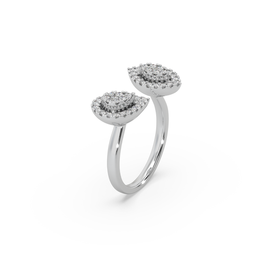 Attractive Twin moissanite 925 Silver Ladies Ring For Her