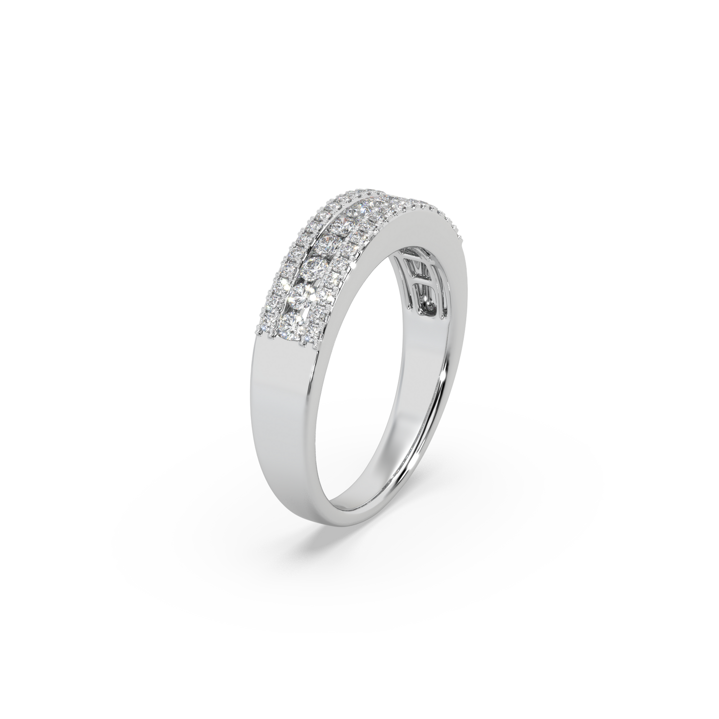 Impressive 925 Silver And Diamond Studded Ladies Ring For Her