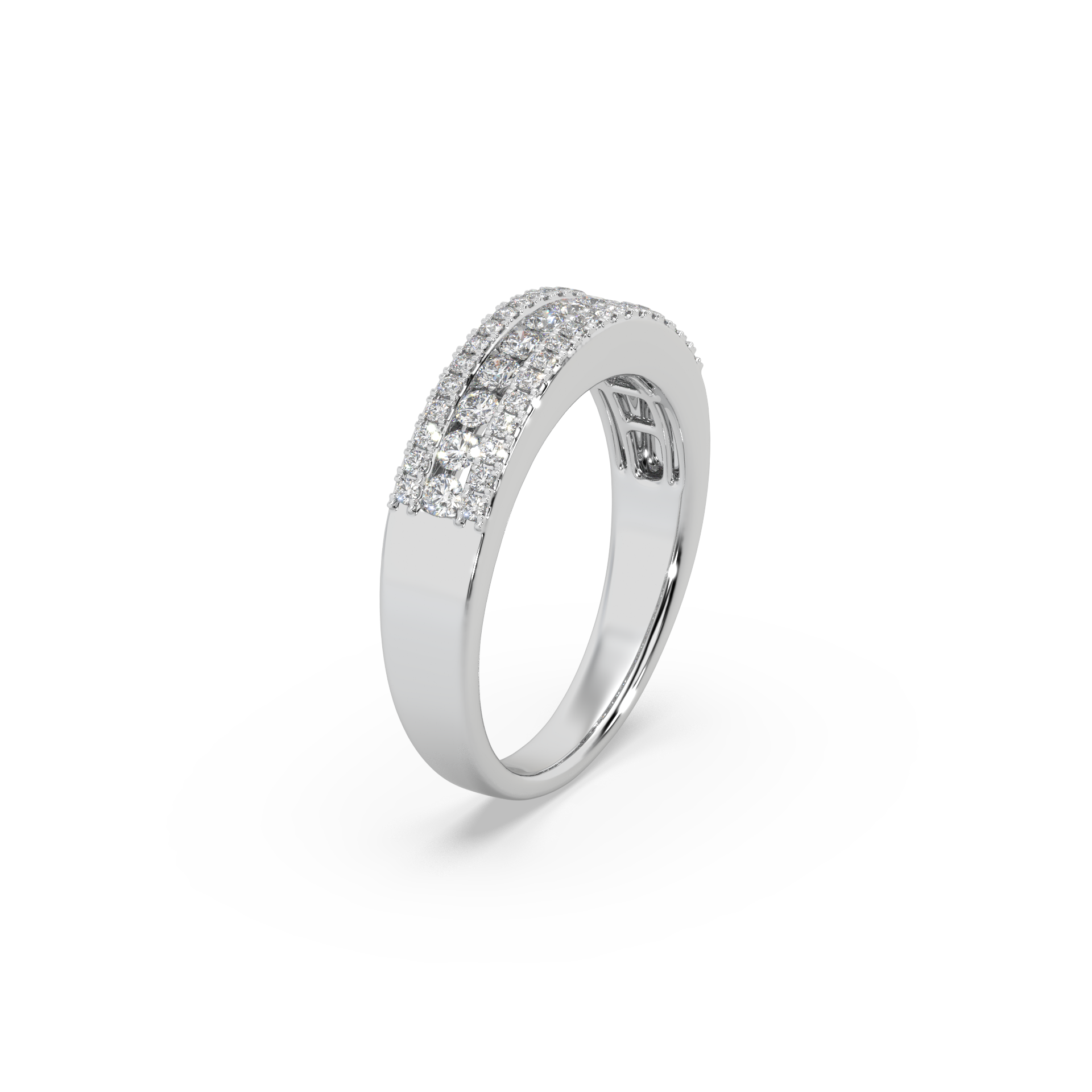 Impressive 925 Silver And Diamond Studded Ladies Ring For Her
