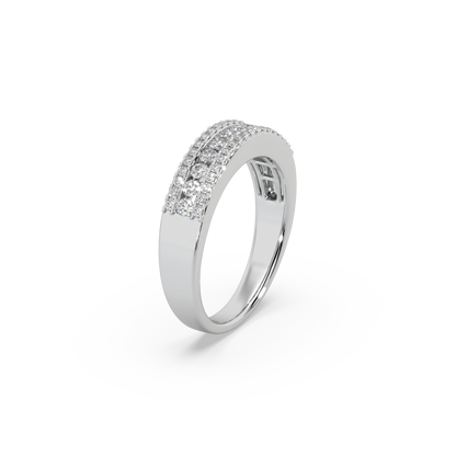 Impressive 925 Silver And Diamond Studded Ladies Ring For Her