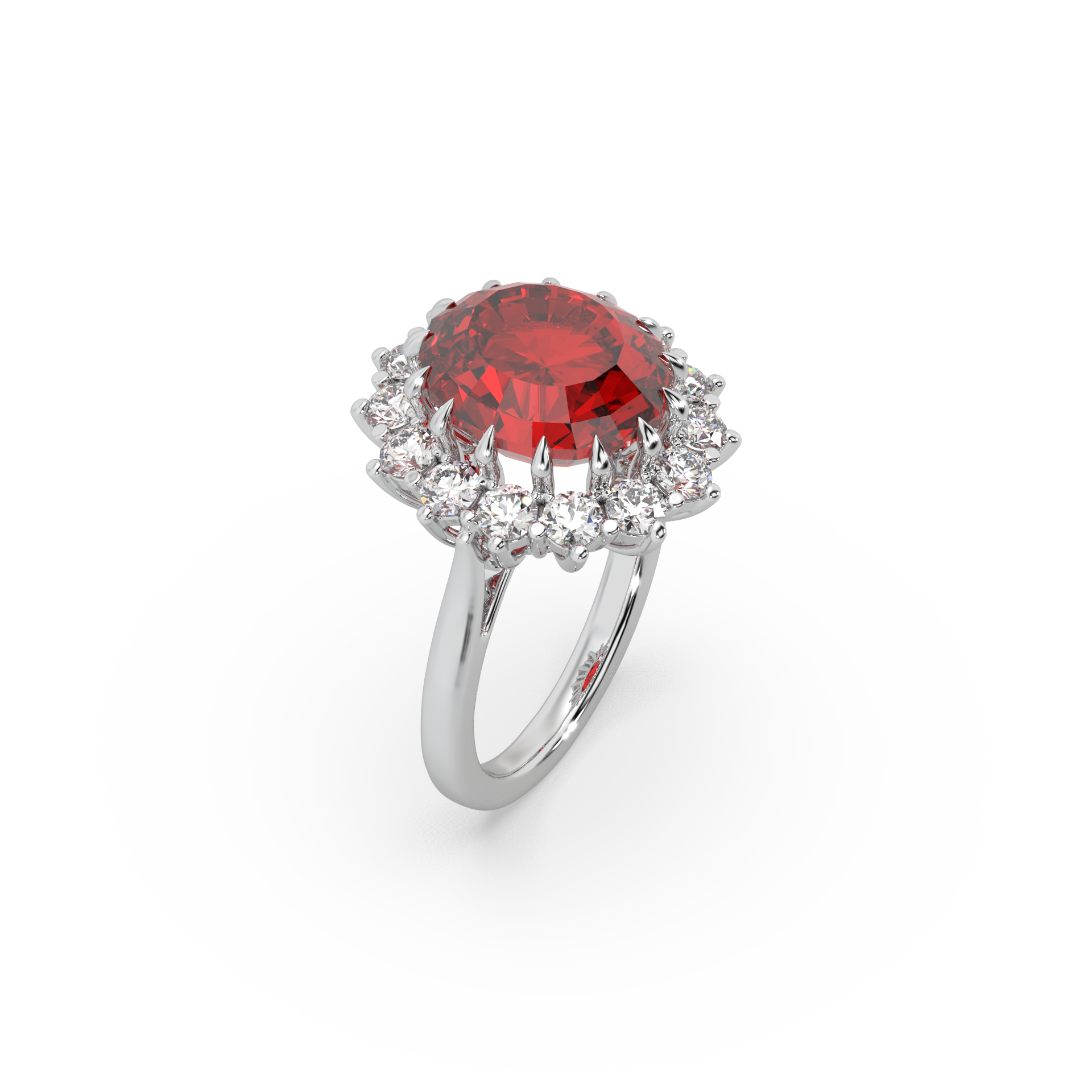 925 Silver Red Stone Ladies Ring For Her