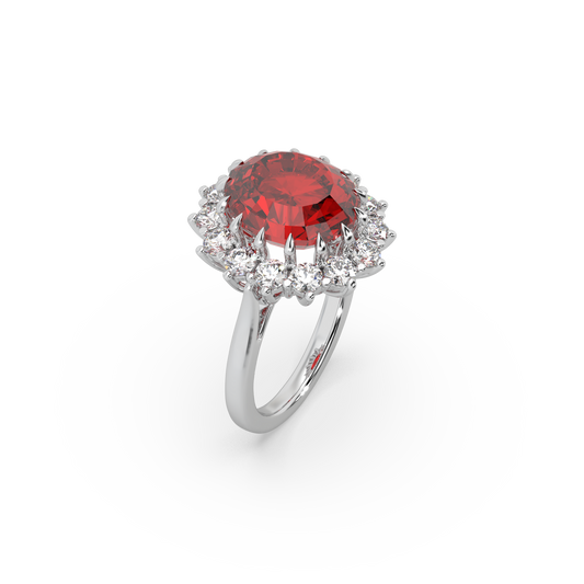 925 Silver Red Stone Ladies Ring For Her